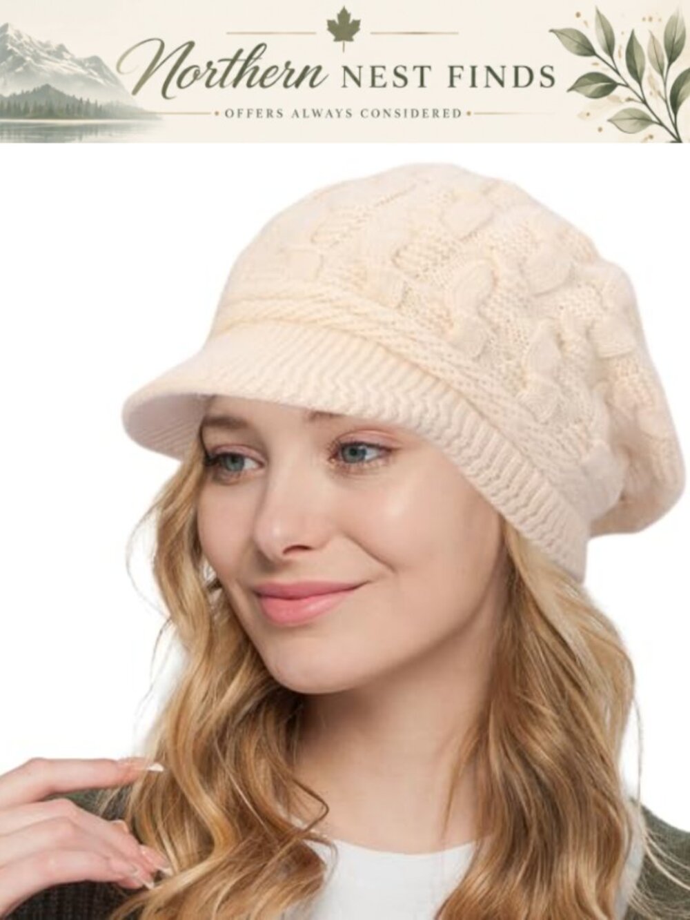 Womens Winter Hat with Fleece Lining Knit Beanie Warm Skull Cap